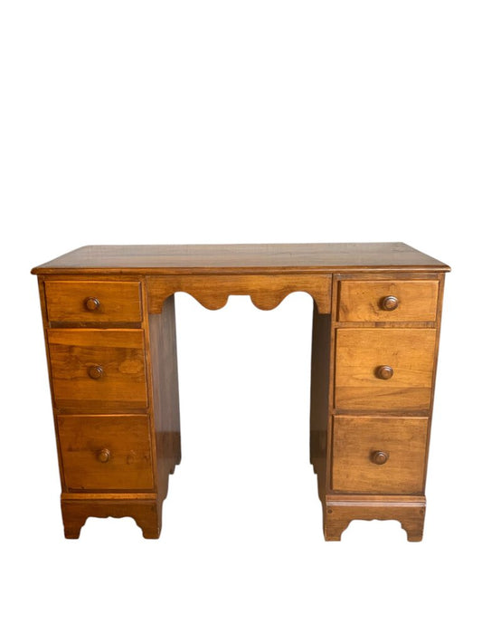 Scalloped Warm Oak Desk