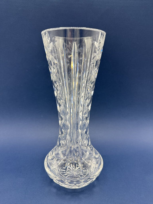 Waterford Crystal 10” Vase Cross Vertical & Fan Cut /rw