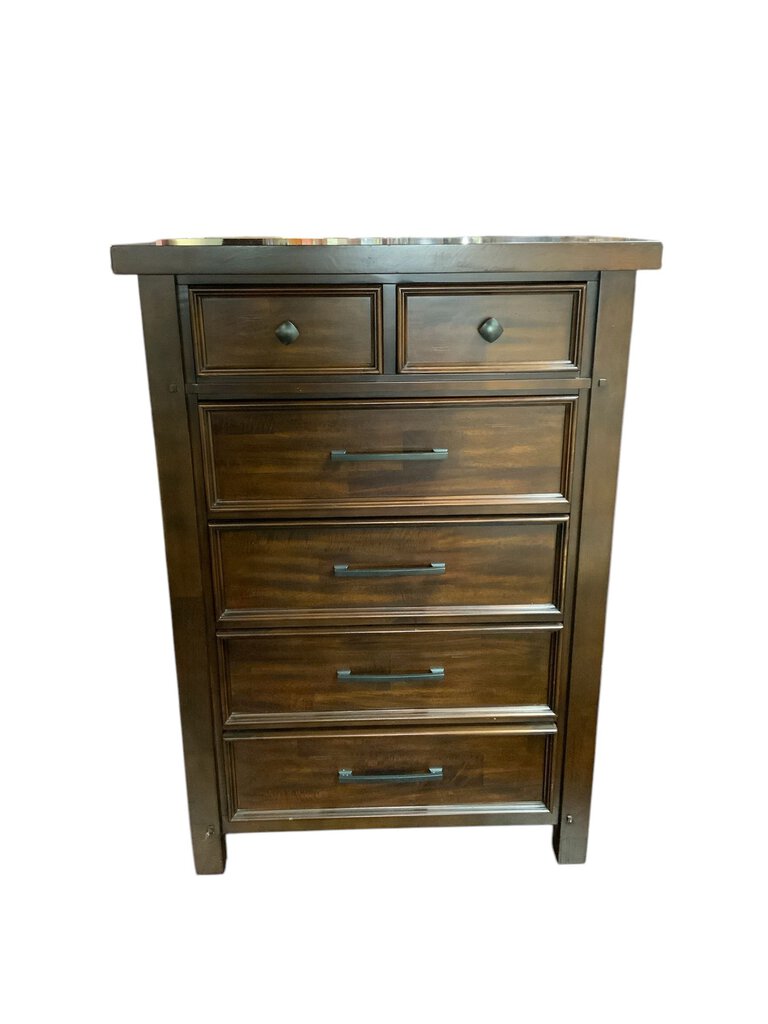 Dark Wood 6 Drawer Dresser