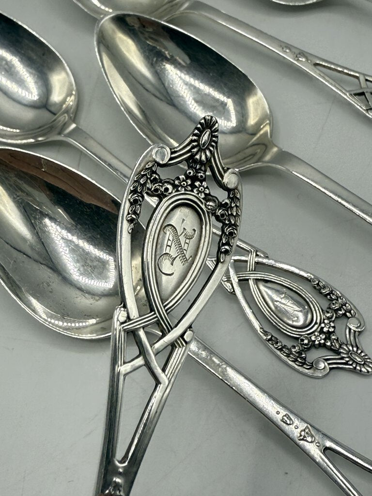 6 Antique Rogers, Lunt & Bowlen Sterling Silver Teaspoons 112 grams /ro