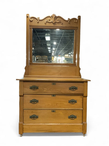 Antique Dresser With Swinging Mirror
