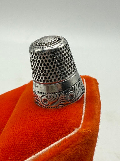 Antique Sterling Silver Sewing Thimble size 10 /ro
