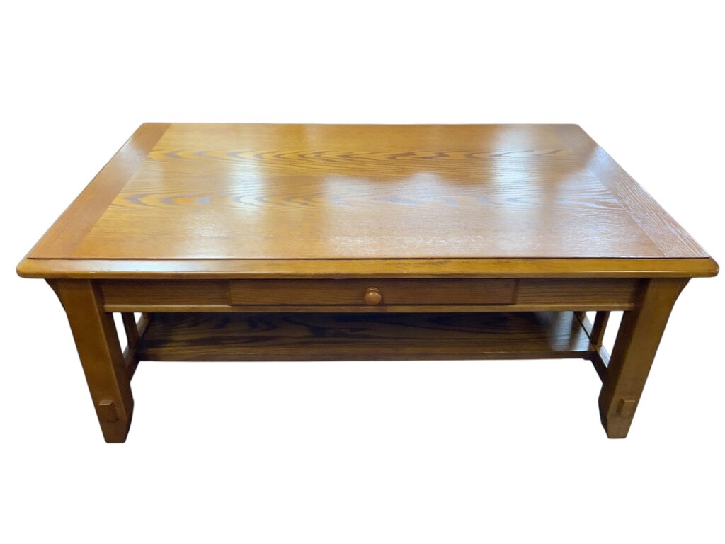 Wood Coffee Table With Drawer