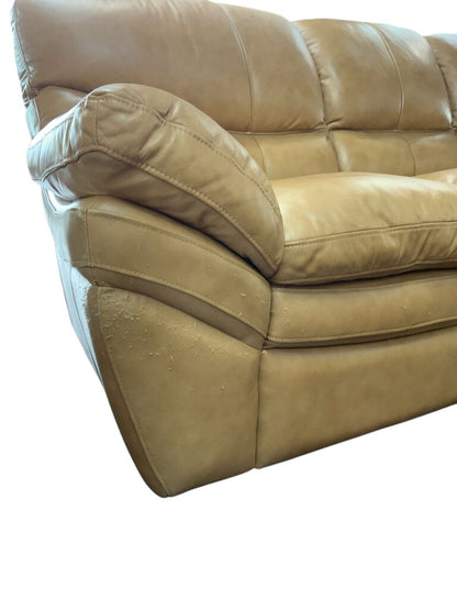 3 Seat Cream Leather Couch
