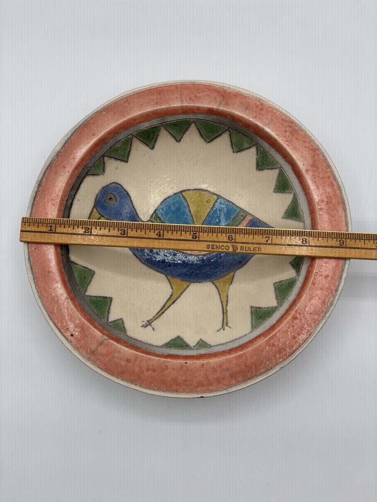 Pottery Bowl w/ Bird Incised Decoration /j