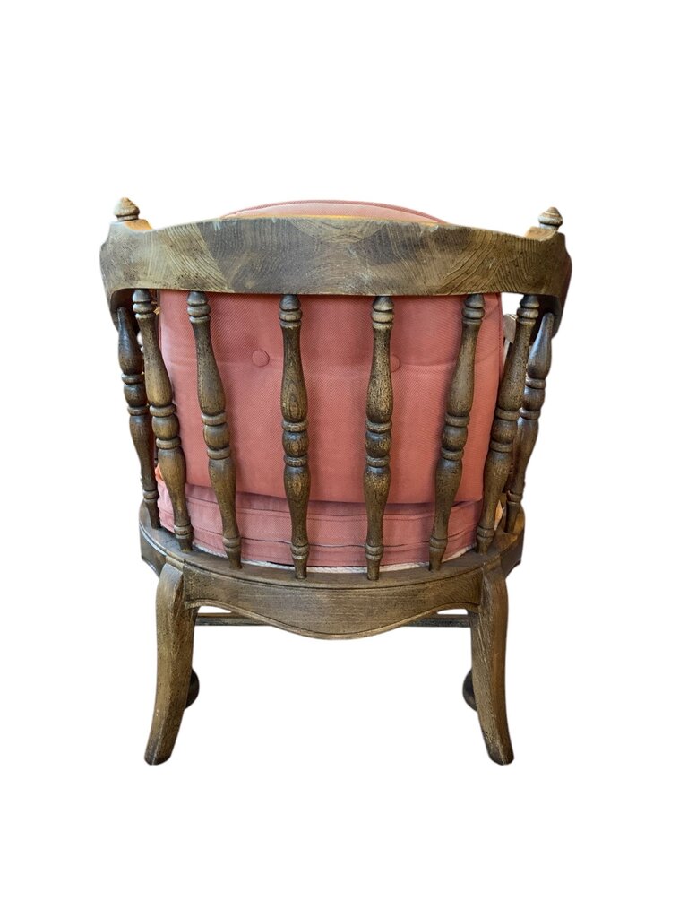 Set Of 2 Antique Wood Upholstered Chairs