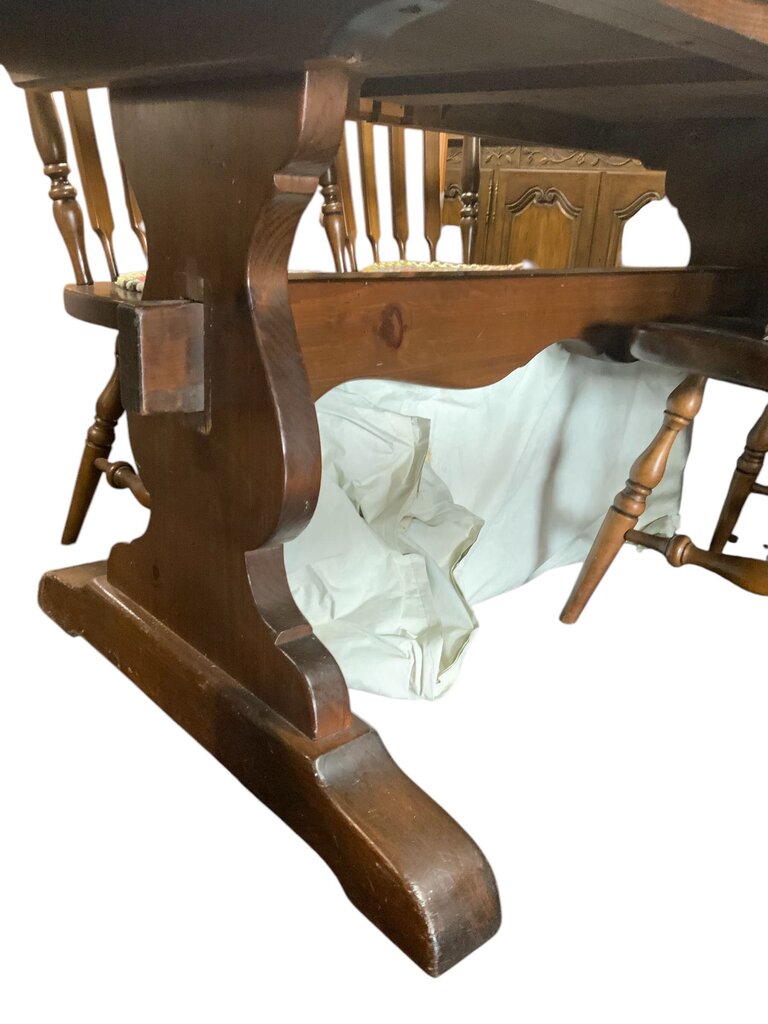 Large Wood Table And 6 Chairs
