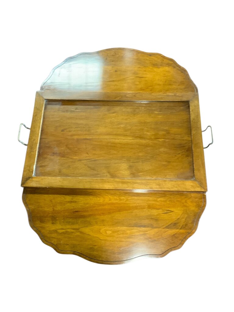 Light Oak Tea Cart With Glass Top