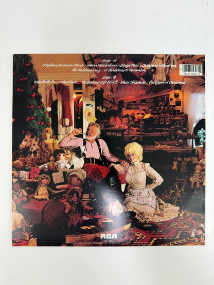 VTG Kenny & Dolly “Once Upon A Christmas” Vinyl Record Album /ro