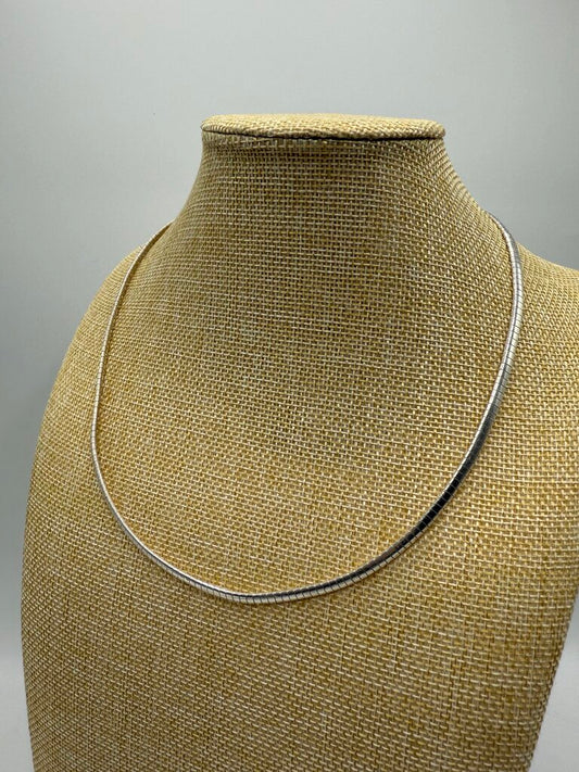 Sterling Silver Omega Chain Necklace 20” Lobster Claw Clasp 20Gr /ro