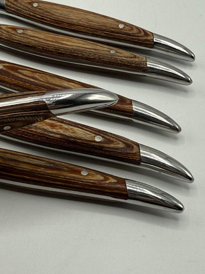 Six VTG Hull Steak Knives Box Set /ro