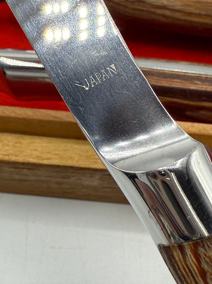Six VTG Hull Steak Knives Box Set /ro