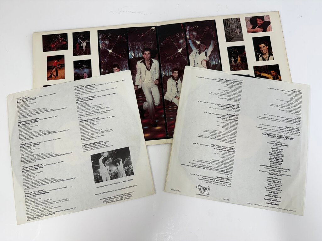 VTG Sound Track Vinyl Double Albums - Grease & Saturday Night Fever /rb