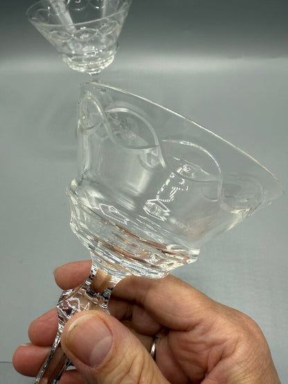2 Libbey Rock Sharpe Crystal Champagne/Tall Sherbet EUC /rw