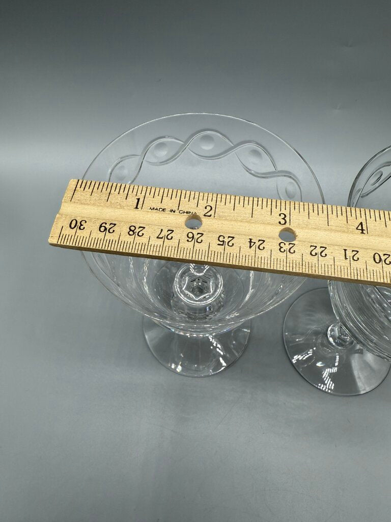 VTG 5 Libbey Rock Sharpe Crystal Water/Wine Goblets /rw