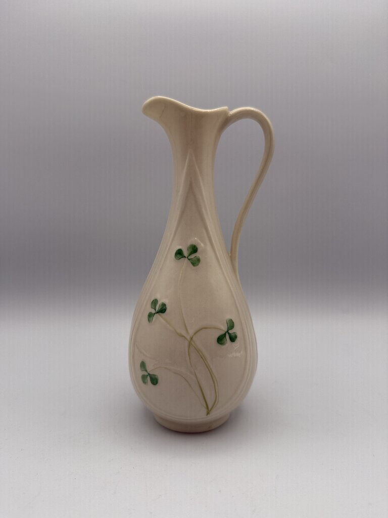 Vintage Belleek Ireland Shamrock Pitcher/Vase #0857 7” /roh