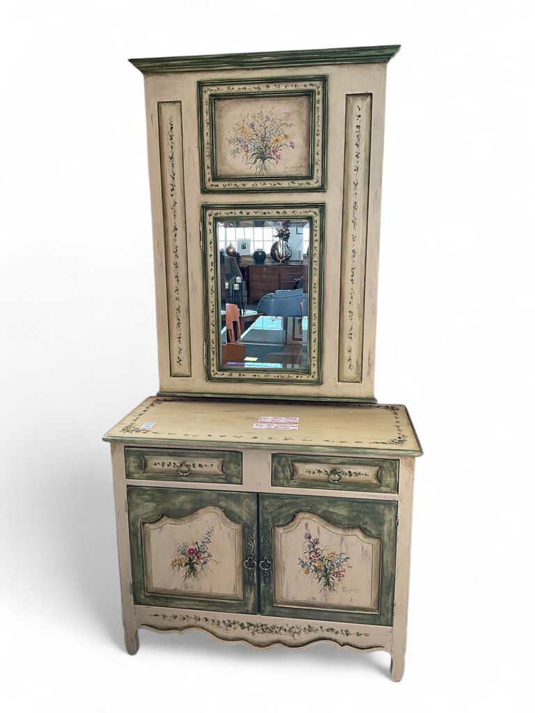 Painted Dresser w/ Hanging Mirror