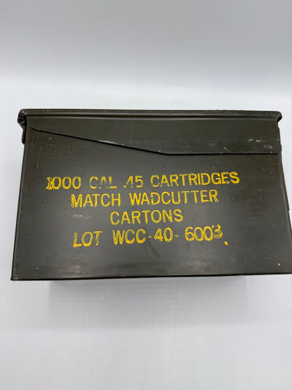 VTG Military Metal Ammo Box 1000 Cal .45 Cartridge Lot WCC-40-6003 /rw