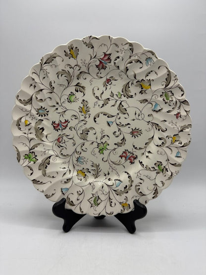 VTG Myott Staffordshire Vanity Fair Multicolor Dinner Plate 10.5” /ro