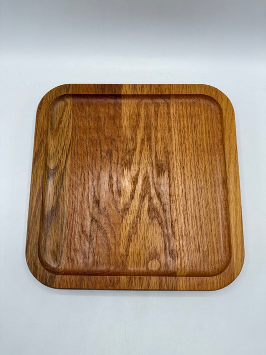 VTG Square Teak Wood Lazy Susan 11.25 x 11.25 /roh