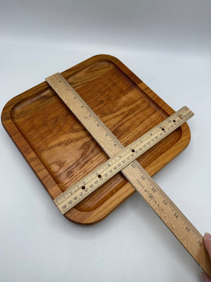 VTG Square Teak Wood Lazy Susan 11.25 x 11.25 /roh