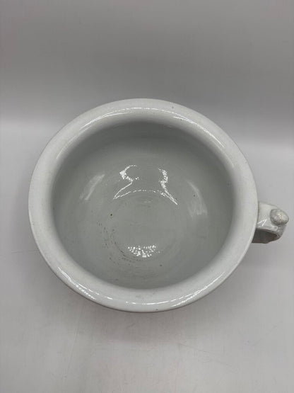 VTG White Ironstone Chamber Pot Grapevine Motif France /ro