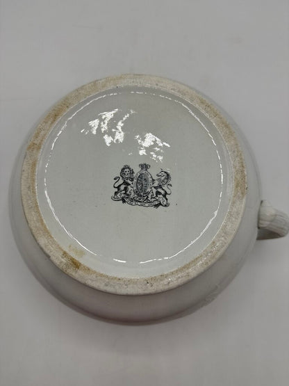 VTG White Ironstone Chamber Pot Grapevine Motif France /ro