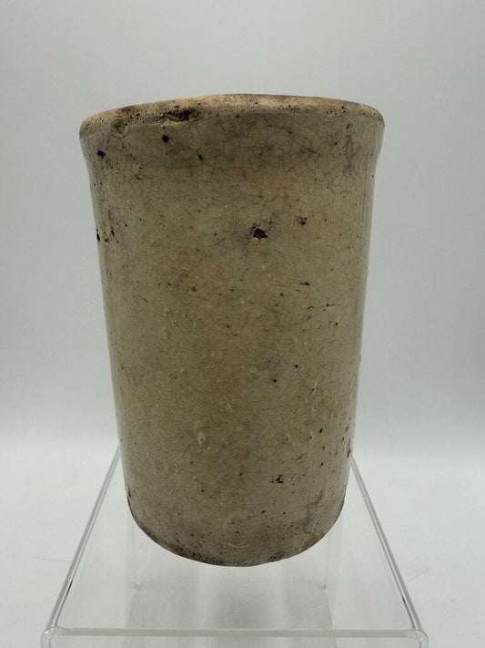 VTG Primitive Small Stoneware Crock 5” Tall Salt Glaze /rw