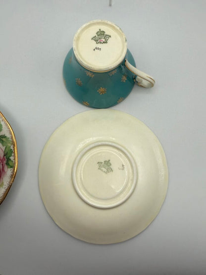 2 Fine Bone China Tea Cup & Saucer Set Made in England /rb