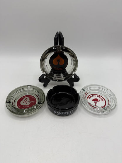 Lot of.4 Vintage Glass Ash Tray Casino Las Vegas NV /roh