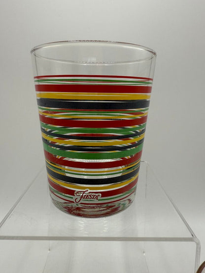 Fiesta Ware 10 Oz. Double Rock Glass Striped set of 4 /rw