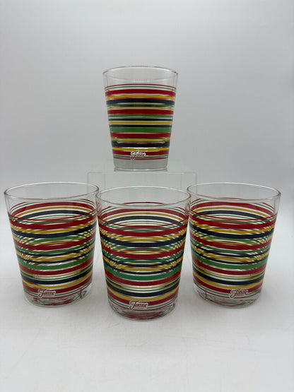 Fiesta Ware 10 Oz. Double Rock Glass Striped set of 4 /rw