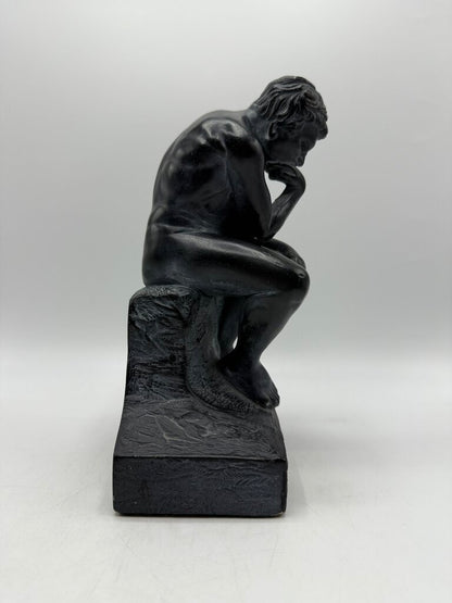 August Rodin “The Thinker” Figurine 9.5” Black Chalkware /ro