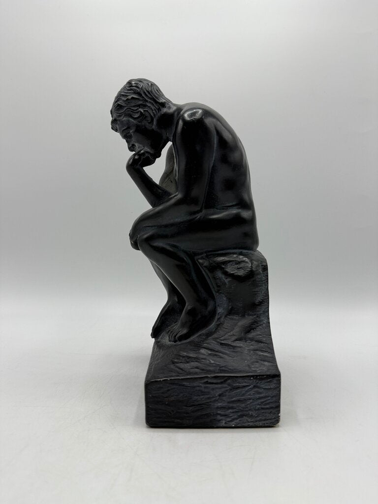 August Rodin “The Thinker” Figurine 9.5” Black Chalkware /ro