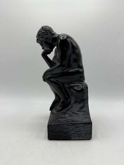 August Rodin “The Thinker” Figurine 9.5” Black Chalkware /ro