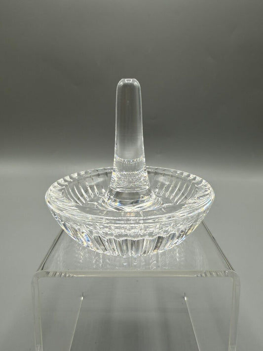 Waterford Crystal Glass Clear Ring Holder Round Trinket Dish Ireland /ro