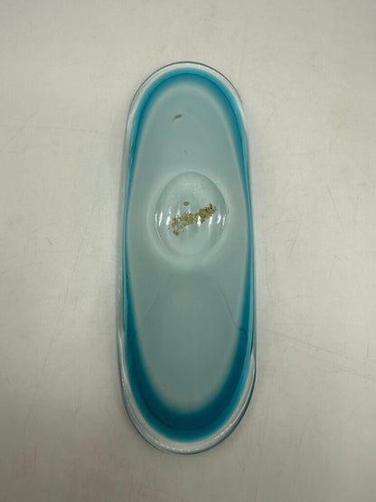 Vintage Murano Art Glass Dish Trinket Tray Blue /ro