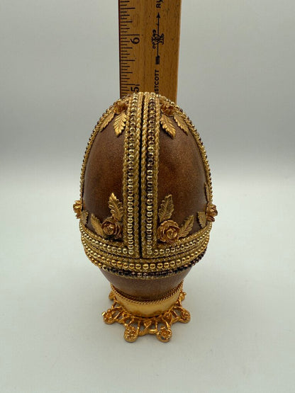 Vintage 2 Nativity Eggs Music Box Silent Night Christmas /ro