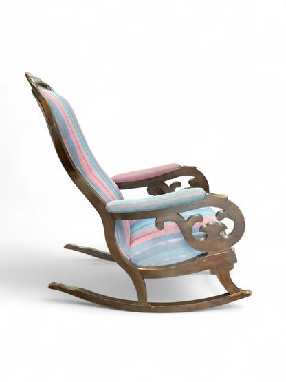 Stripped Pink And Purple Rocking Chair