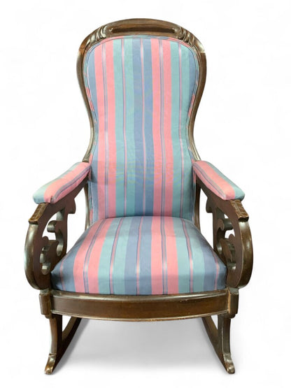 Stripped Pink And Purple Rocking Chair