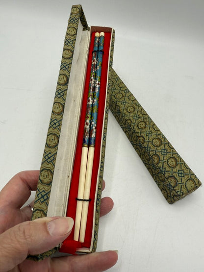 Moon Gate Singapore Cloisonné Chopsticks 2 sets /rw