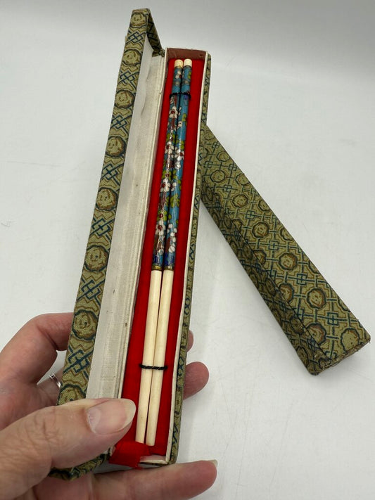 Moon Gate Singapore Cloisonné Chopsticks 2 sets /rw