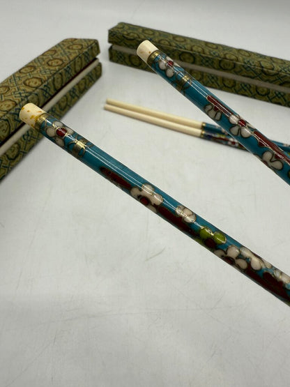 Moon Gate Singapore Cloisonné Chopsticks 2 sets /rw