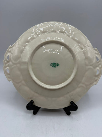Belleek Ireland Shell Pattern Double Handle Serving Plate Green Mark /ro