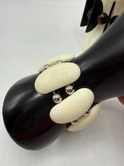 Vintage Chunky Stretch Bracelets White/Black /ro