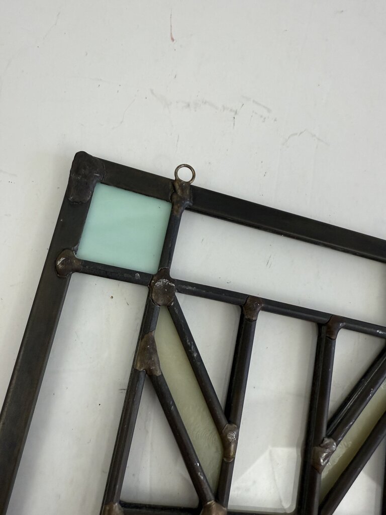 Frank Lloyd Wright Inspired Stained Glass Sun Catchers Set of 2 /roh