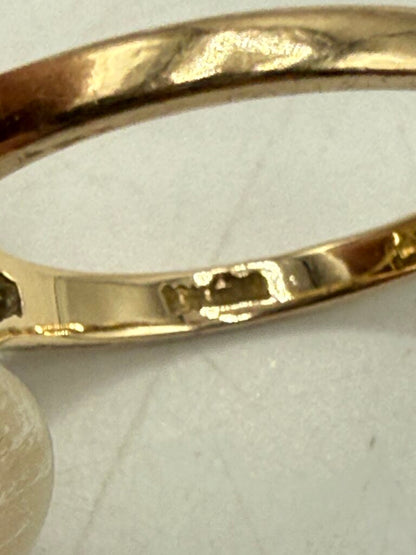 Vintage Yellow Gold 10KT Pearl Ring Size 7.5 /ro