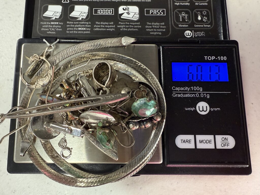 .925 Sterling Silver Jewelry for Repairs or Scrap 60 Grans /ro