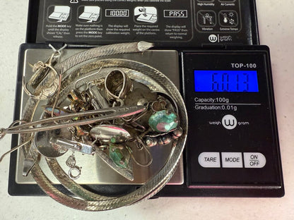 .925 Sterling Silver Jewelry for Repairs or Scrap 60 Grans /ro