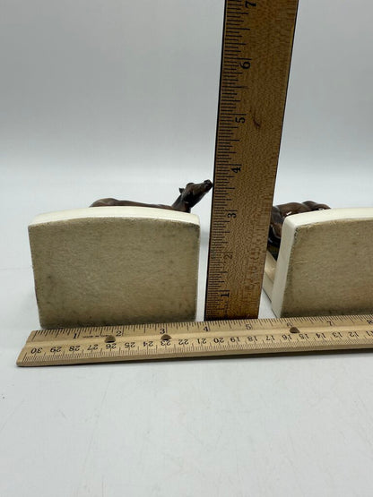 VTG Ceramic Horse Book Ends Mother & Foal /rw